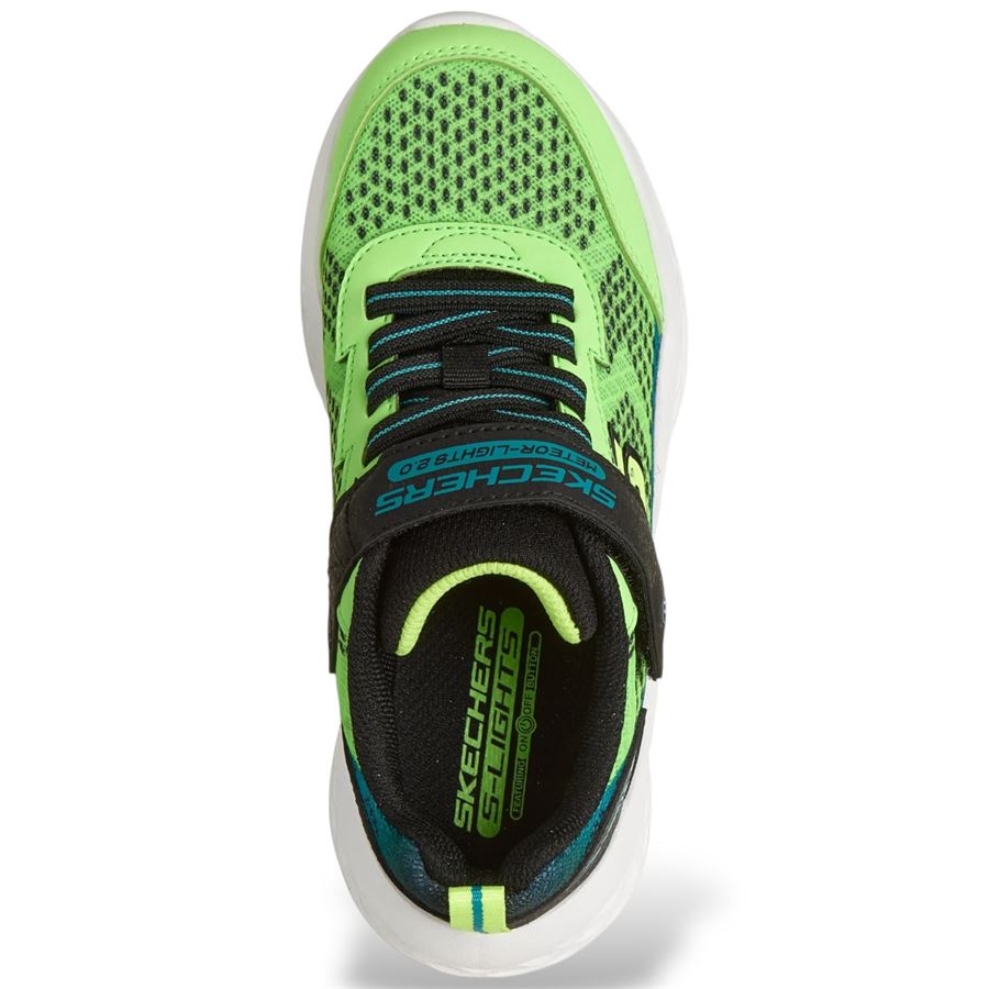 Meteor Lights 2.0 scarpe da bambino con luci Skechers | 401490LLMBK